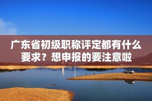 廣東省初級(jí)職稱評(píng)定都有什么要求？想申報(bào)的要注意啦