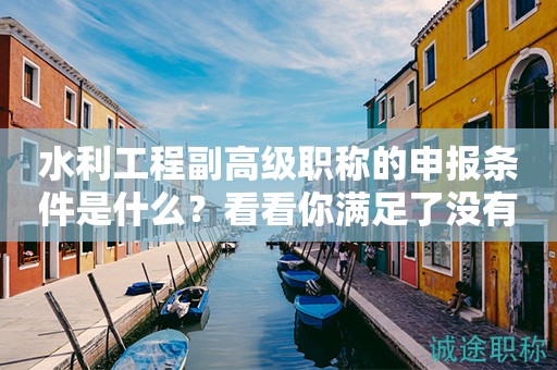 水利工程副高級職稱的申報條件是什么？看看你滿足了沒