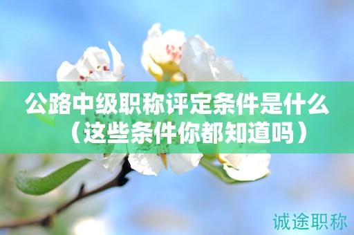 2024年公路中級(jí)職稱評(píng)定條件是什么（這些條件你都知道嗎）