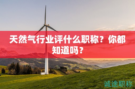 天然氣行業(yè)評什么職稱？你都知道嗎？
