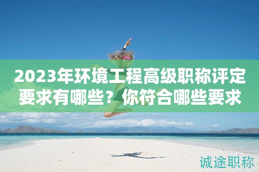2024年環(huán)境工程高級職稱評定要求有哪些？你符合哪些要求？