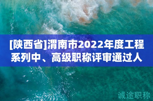 [陜西省]渭南市2022年度工程系列中、高級(jí)職稱評(píng)審?fù)ㄟ^人員公示
