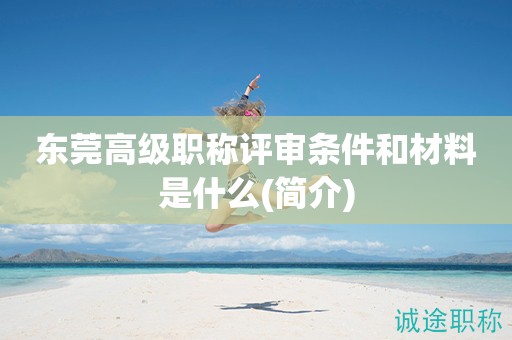 東莞高級(jí)職稱評(píng)審條件和材料是什么(簡(jiǎn)介來了)