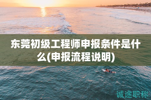 東莞初級工程師申報條件是什么(申報流程說明)