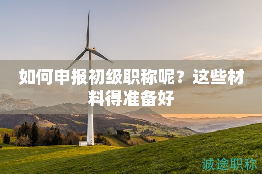 如何申報(bào)初級(jí)職稱呢？這些材料得準(zhǔn)備好