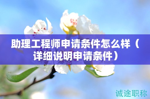 助理工程師申請(qǐng)條件怎么樣（詳細(xì)說(shuō)明申請(qǐng)條件）
