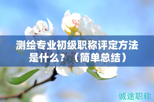 測(cè)繪專業(yè)初級(jí)職稱評(píng)定方法是什么？（簡單總結(jié)）
