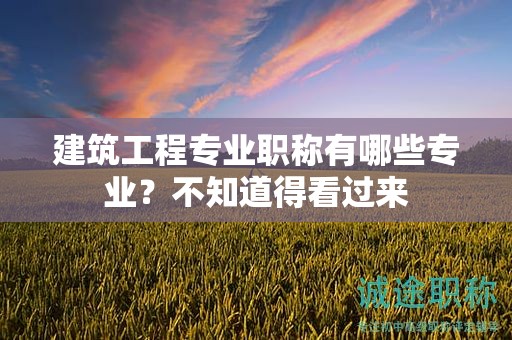 建筑工程專業(yè)職稱有哪些專業(yè)？不知道得看過來