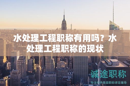 水處理工程職稱有用嗎？水處理工程職稱的現(xiàn)狀