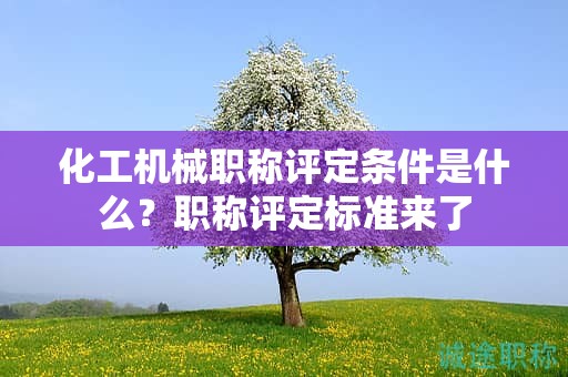 化工機(jī)械職稱評(píng)定條件是什么？職稱評(píng)定標(biāo)準(zhǔn)來(lái)了
