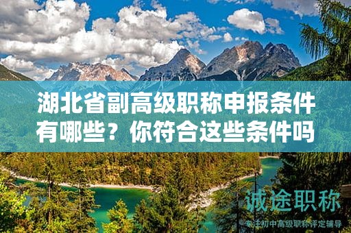 湖北省副高級職稱申報條件有哪些？你符合這些條件嗎？