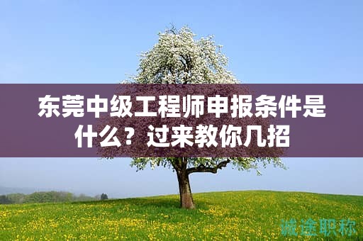 『東莞中級(jí)工程師申報(bào)條件是什么，過來教你幾招』