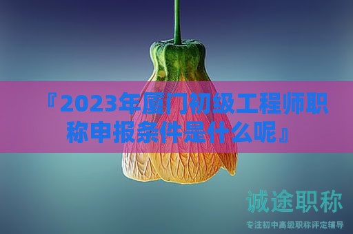 『2024年廈門初級(jí)工程師職稱申報(bào)條件是什么呢』