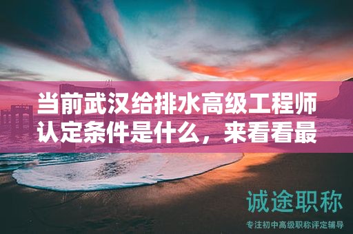 當(dāng)前武漢給排水高級(jí)工程師認(rèn)定條件是什么，來看看最新規(guī)定