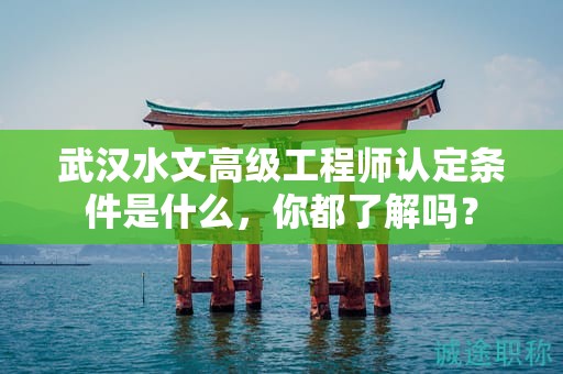 武漢水文高級工程師認定條件是什么，你都了解嗎？