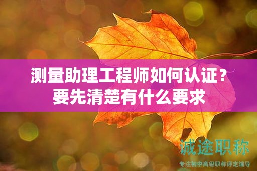 2024年測量助理工程師如何認(rèn)證？要先清楚有什么要求