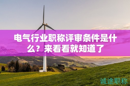 2024年電氣行業(yè)職稱評審條件是什么？來看看就知道了
