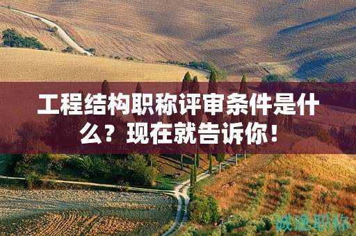 2024年工程結(jié)構(gòu)職稱評審條件是什么？現(xiàn)在就告訴你！