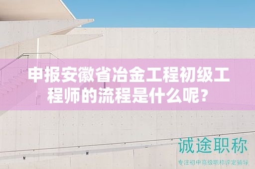 申報安徽省冶金工程初級工程師的流程是什么呢？