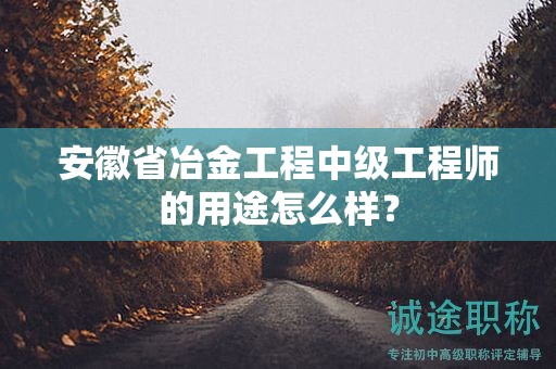 安徽省冶金工程中級(jí)工程師的用途怎么樣？