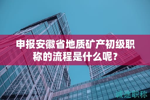申報安徽省地質礦產初級職稱的流程是什么呢？