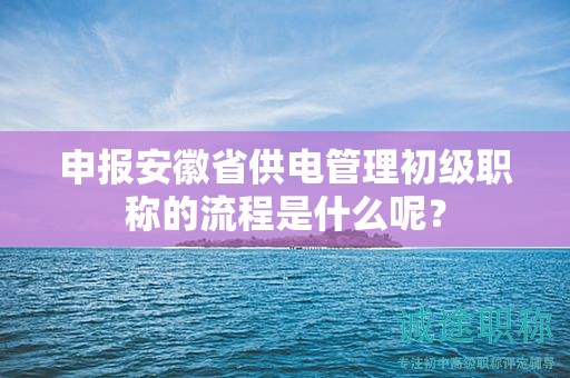 申報安徽省供電管理初級職稱的流程是什么呢？
