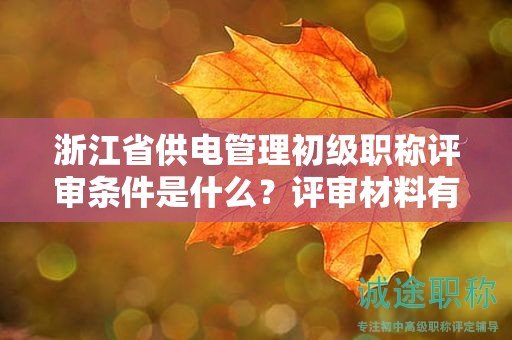 浙江省供電管理初級(jí)職稱評(píng)審條件是什么？評(píng)審材料有哪些？