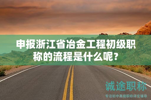 申報(bào)浙江省冶金工程初級(jí)職稱的流程是什么呢？