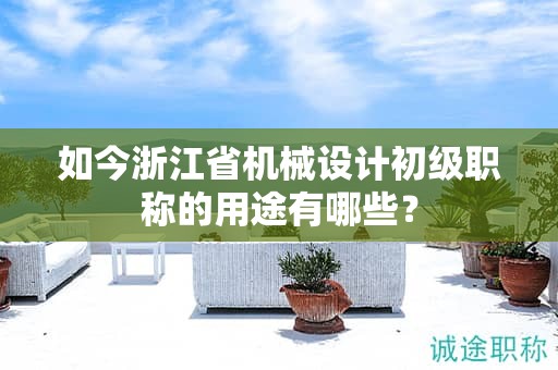 如今浙江省機(jī)械設(shè)計(jì)初級(jí)職稱(chēng)的用途有哪些？