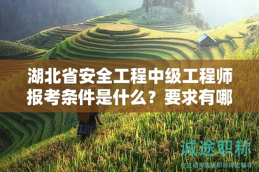 湖北省安全工程中級(jí)工程師報(bào)考條件是什么？要求有哪些？