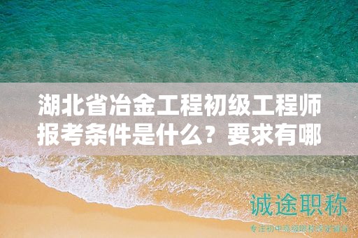 湖北省冶金工程初級工程師報(bào)考條件是什么？要求有哪些？