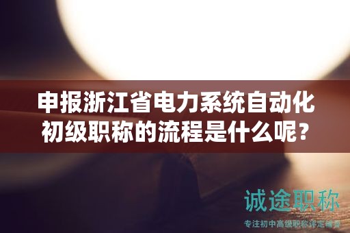 申報(bào)浙江省電力系統(tǒng)自動(dòng)化初級(jí)職稱的流程是什么呢？