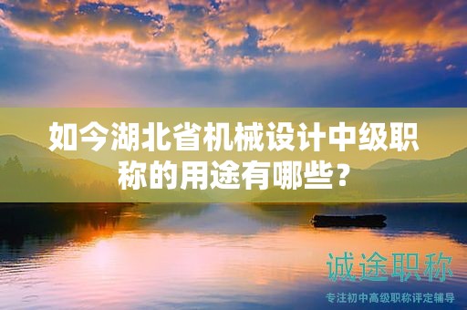 如今湖北省機(jī)械設(shè)計(jì)中級(jí)職稱的用途有哪些？