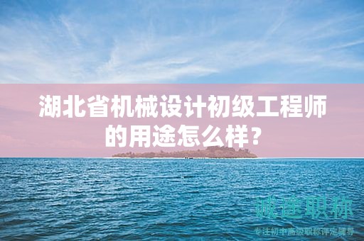 湖北省機(jī)械設(shè)計(jì)初級(jí)工程師的用途怎么樣？