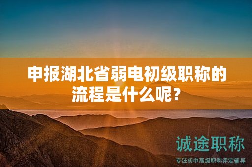 申報湖北省弱電初級職稱的流程是什么呢？