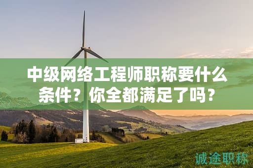 中級(jí)網(wǎng)絡(luò)工程師職稱要什么條件？你全都滿足了嗎？