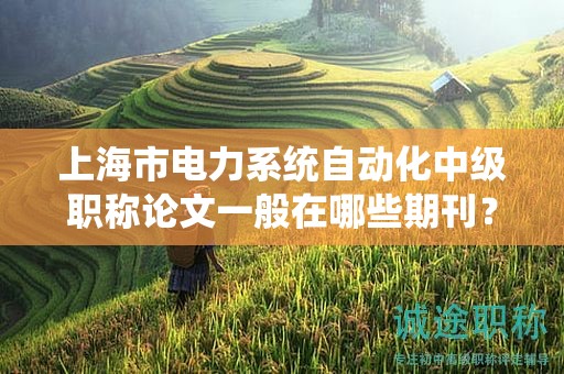 上海市電力系統(tǒng)自動化中級職稱論文一般在哪些期刊？