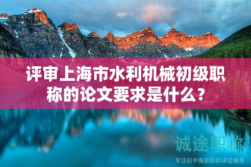 評審上海市水利機械初級職稱的論文要求是什么？