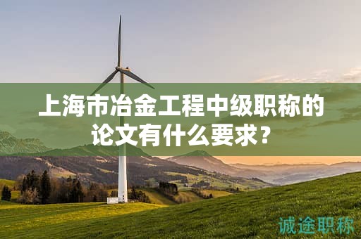 上海市冶金工程中級職稱的論文有什么要求？