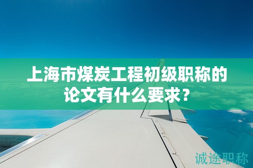 上海市煤炭工程初級職稱的論文有什么要求？
