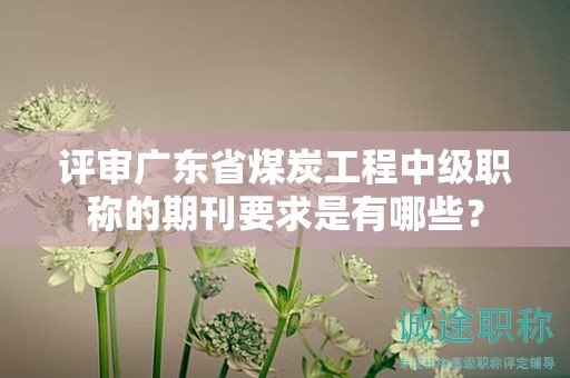 評(píng)審廣東省煤炭工程中級(jí)職稱(chēng)的期刊要求是有哪些？