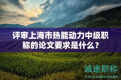 評審上海市熱能動力中級職稱的論文要求是什么？