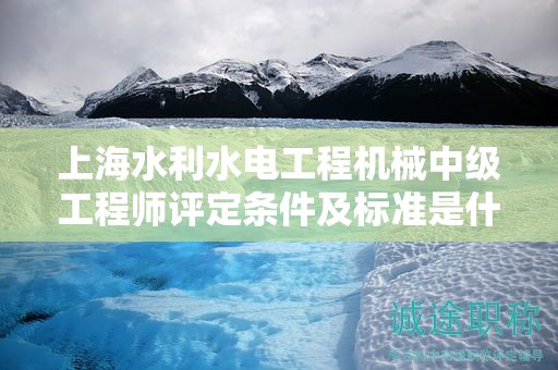 上海水利水電工程機械中級工程師評定條件及標準是什么，如何達到？