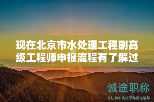現(xiàn)在北京市水處理工程副高級工程師申報流程有了解過嗎？