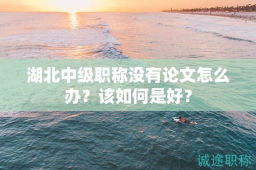 湖北中級職稱沒有論文怎么辦？該如何是好？