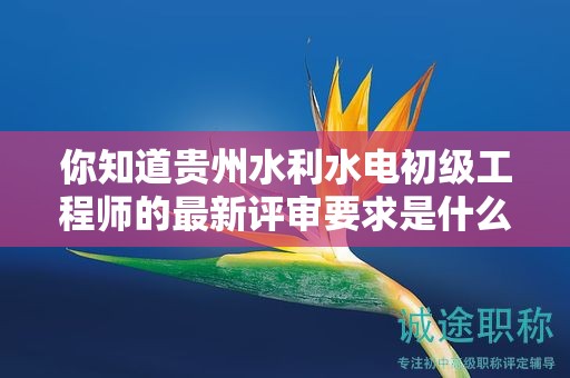 你知道貴州水利水電初級工程師的最新評審要求是什么嗎？