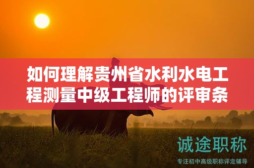 如何理解貴州省水利水電工程測量中級工程師的評審條件？