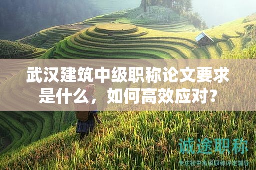 武漢建筑中級(jí)職稱(chēng)論文要求是什么，如何高效應(yīng)對(duì)？