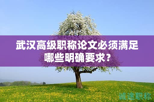 武漢高級(jí)職稱(chēng)論文必須滿足哪些明確要求？