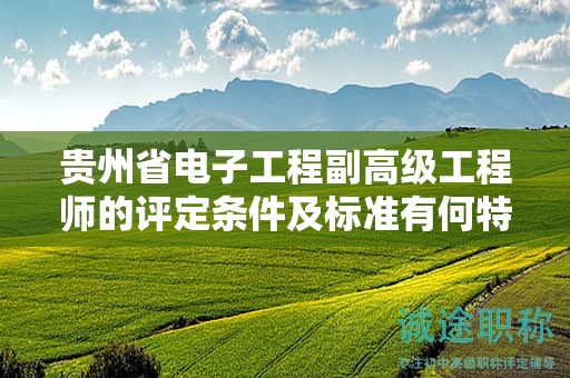 貴州省電子工程副高級(jí)工程師的評(píng)定條件及標(biāo)準(zhǔn)有何特色？